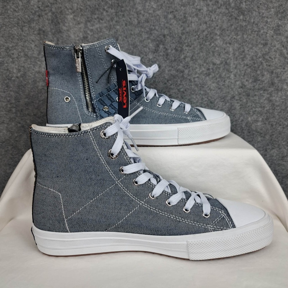 Levis Shoes Mens Sz 8.5 Denim 519341-UU32 Blue Canvas Sneakers
